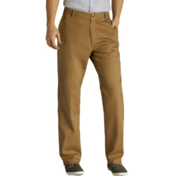 LEE Men's Total Freedom Stretch Relaxed Fit Flat Front Pant - 40x30 - Beige NWOT - Picture 1 of 1